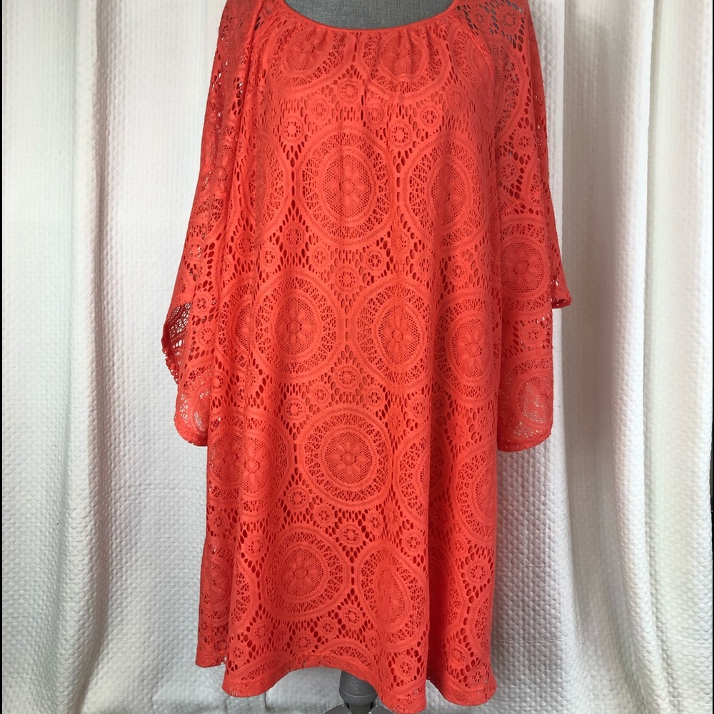 Tacera coral lace dress. Size 2X